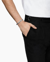 Sculpted Cable Cuff Bracelet in 18K White Gold, 7mm